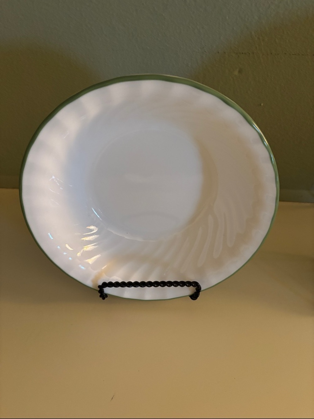 Vintage Corelle Chutney 2 Pasta Fruit Design & 4 Green Rim Soup Bowls & 4Saucers - Picture 4 of 9